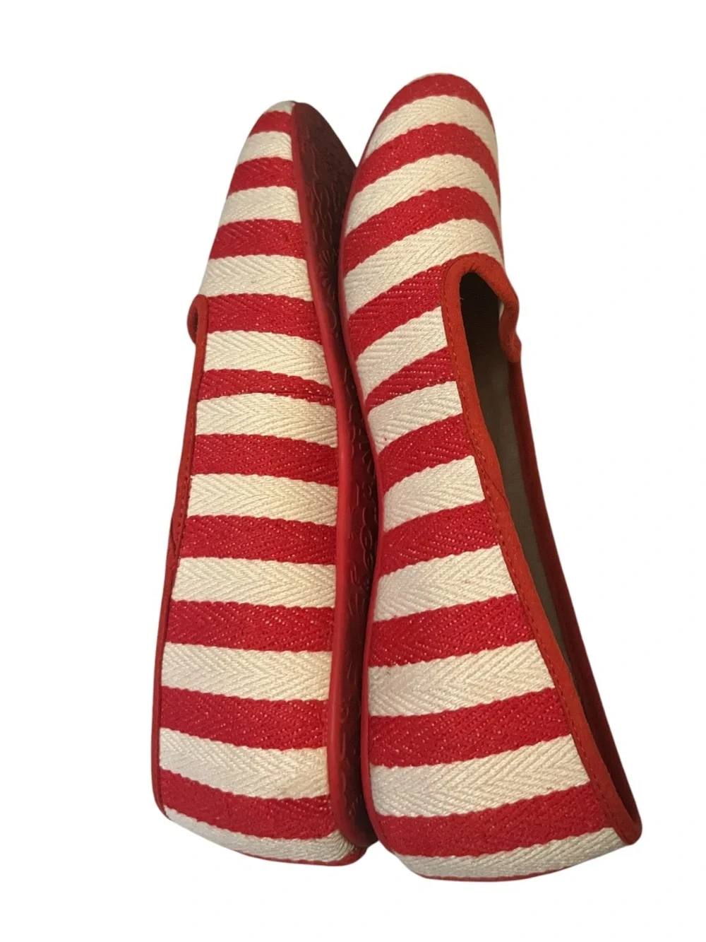 UGG Australia Alloway Red White Stripe Fabric Women's Slip-On Flat Shoes Sz 9